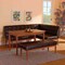 Baxton Studio Sanford Mid-Century Dark Brown Faux Leather and Walnut Brown Finished Wood 4-PC Dining Nook Set 184-11343-11345-9305-Zoro - alternate 8